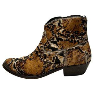 $990 Golden Goose black/brown pony fur western boots size 9/39